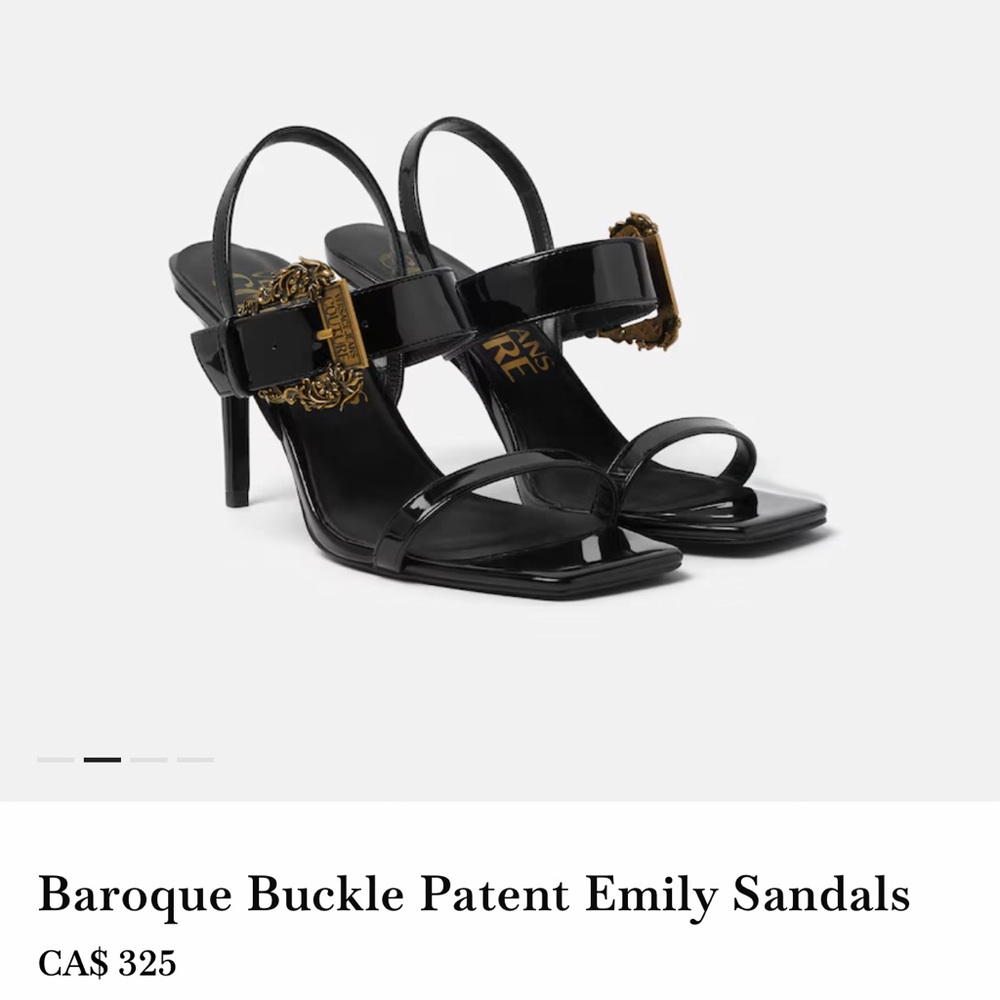Versace Jeans Collection Elegant Black and Gold Heels - Picture 5 of 8